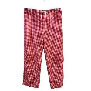 Ralph Lauren Pajama Pant Bottom Red White Gingham Check Crop sz S EUC!